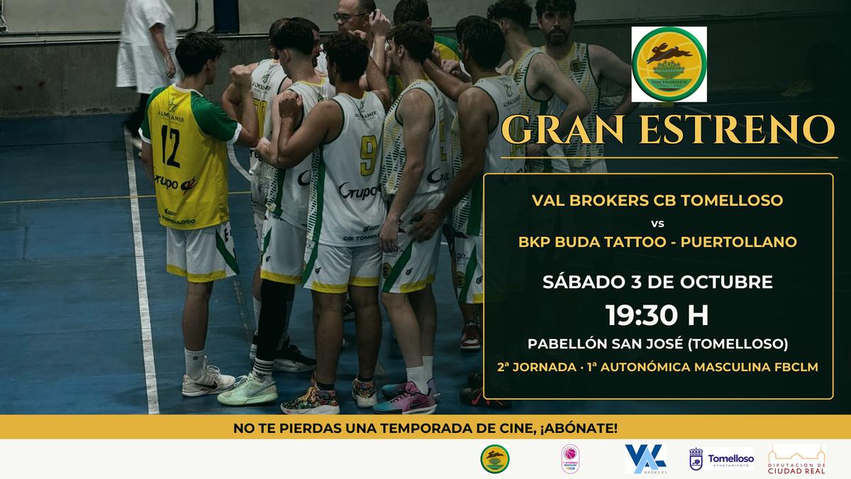 Cartel del Gran Estreno: Val Brokers CB Tomelloso vs BKP Buda Tattoo Puertollano